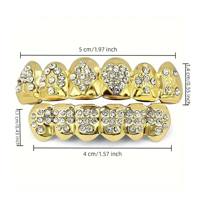 مجموعة واحدة من دعامات البوكر الذهبية - إكسسوارات الهيب هوب على طراز الشارع، ولمسات لامعة، وإكسسوارات حفلات الهالوين