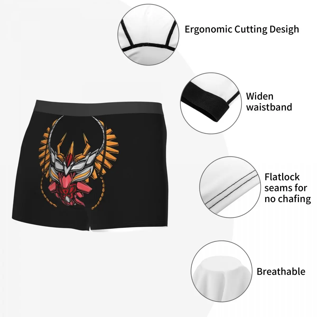 Phoenix Man\'s Boxer Briefs Underpants Saint Seiya Highly Breathable High Quality Sexy Shorts Gift Idea