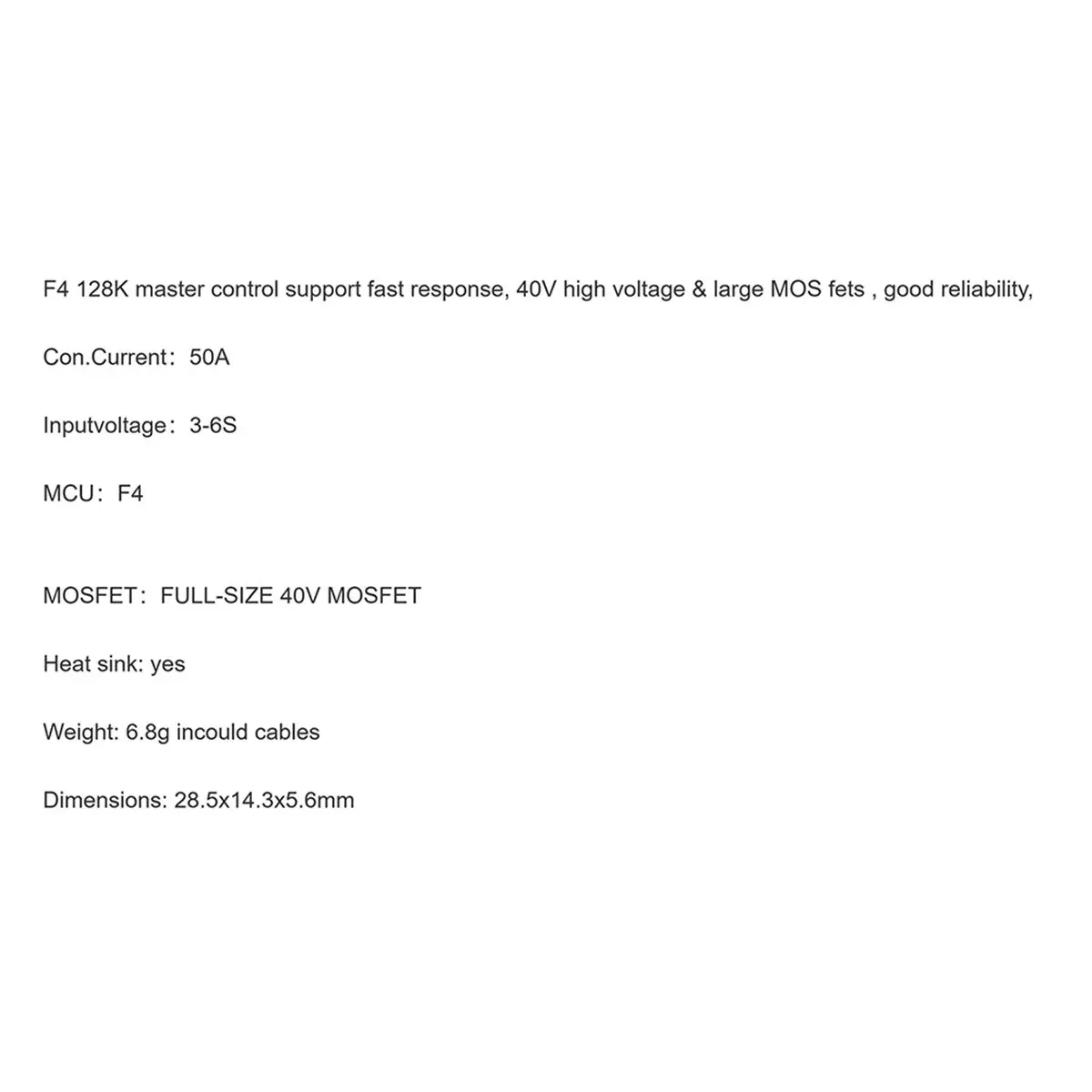 fitfit 2PCS SKYSTARS JUPITER 50A AM32 ESC Single-Unit ESC Brushless Speed Controller for RC FPV Racing Drone Multi-Rotor