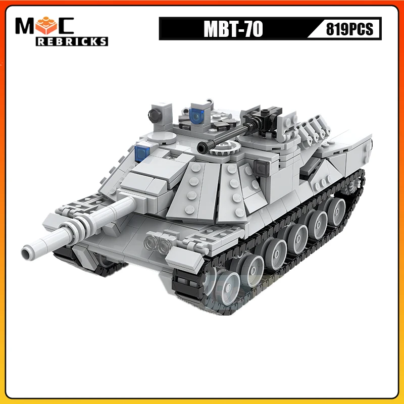 

Cold War Military Battle Weapon MBT-70 Main Battle Tank MOC Technology Building Blocks Assembly Model Kid's Bricks Toys Gifts