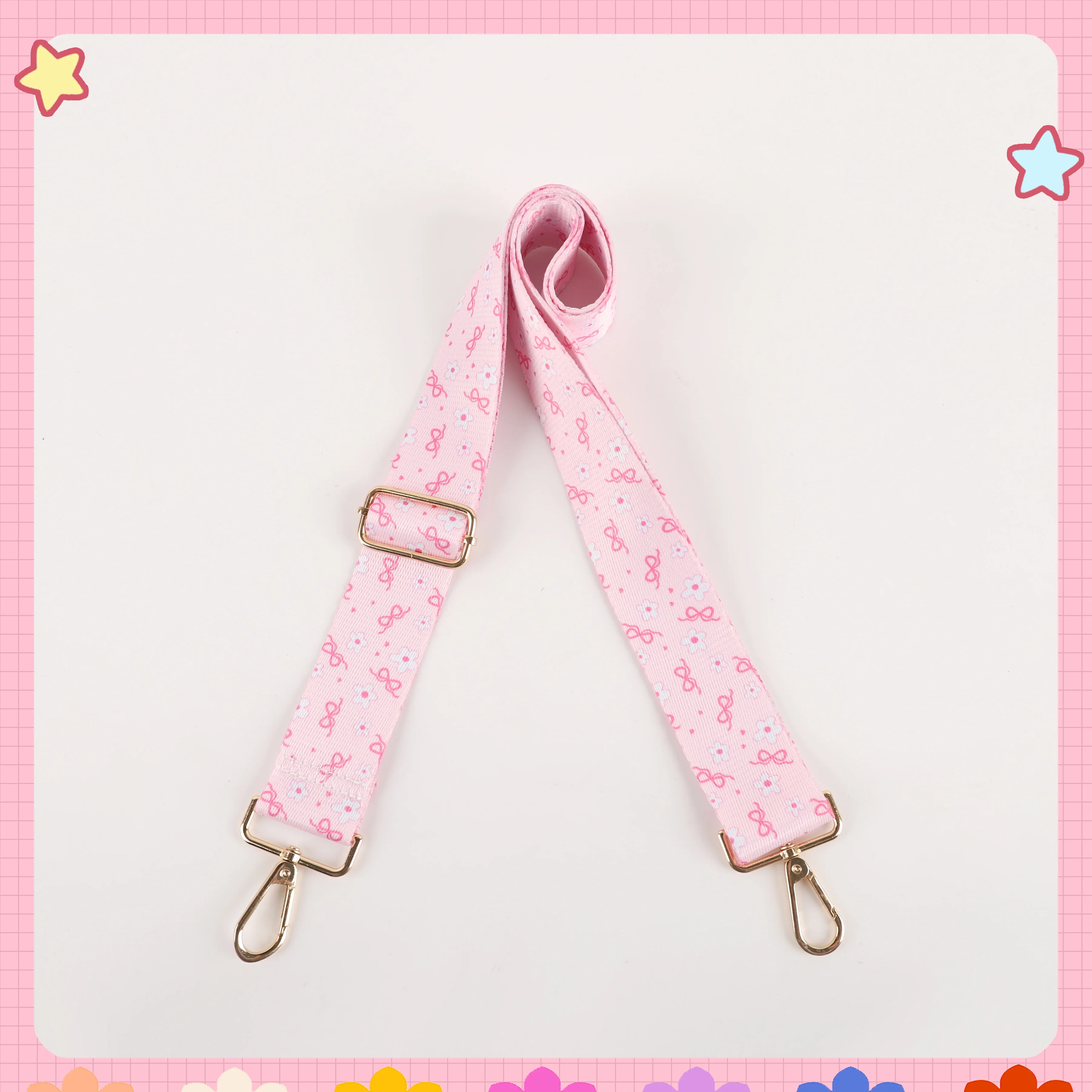 

Fresh Adorable Versatile Printed Wide-shoulder Strap | Adjustable Length, Multiple Patterns Available, Fits Various Bag Styles