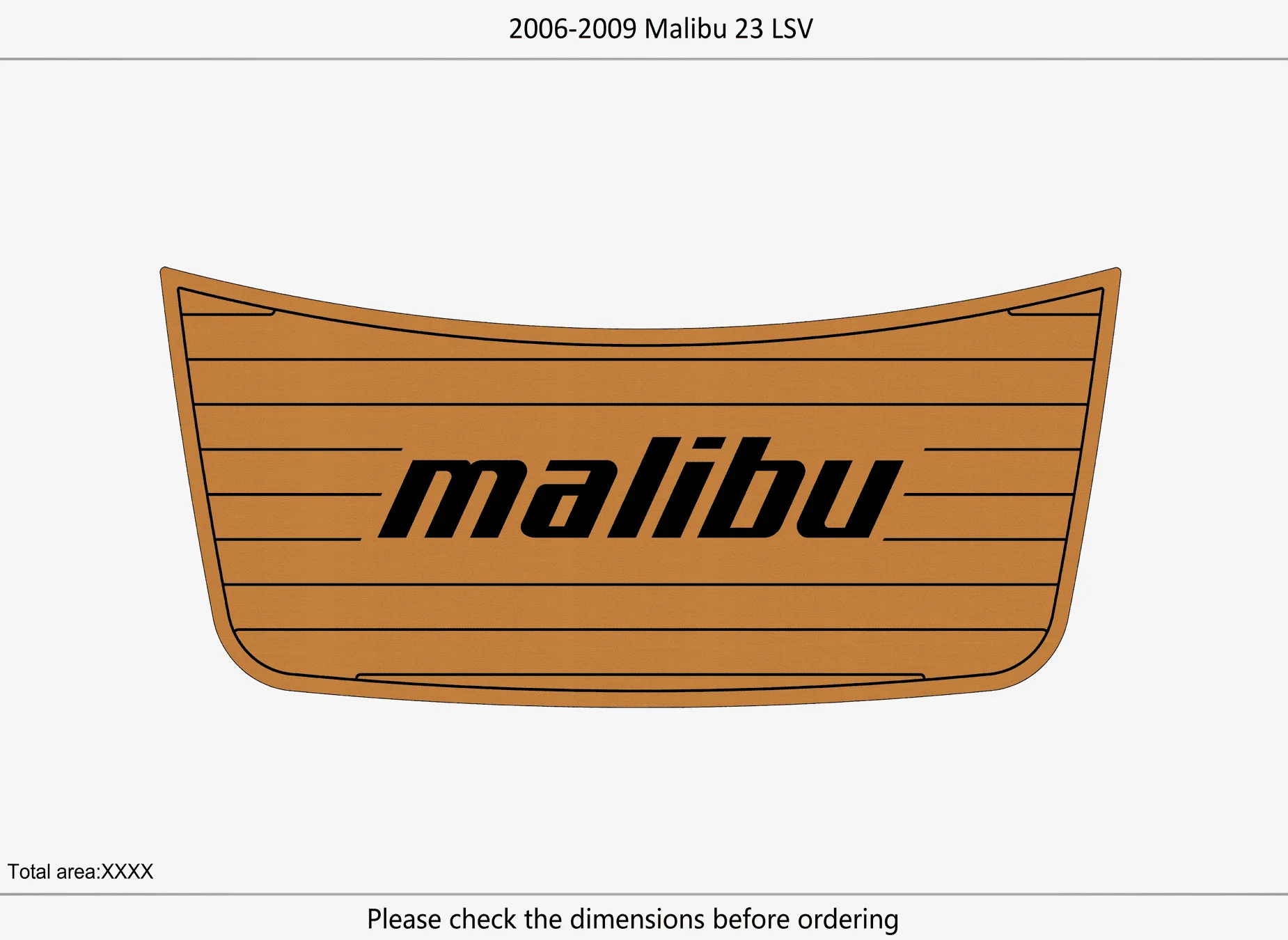 Marine Faux Teak EVA Non-Slip Mat -2006-2009 Malibu 23 LSV SP Self-Adhesive 1/4