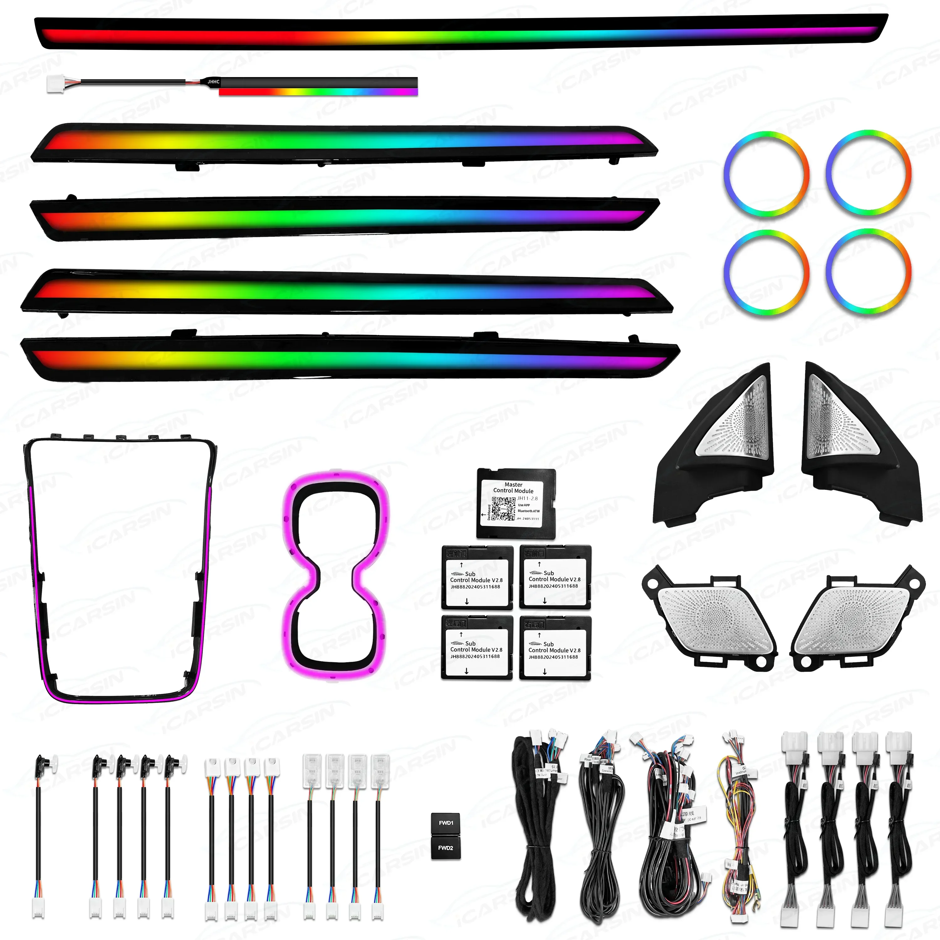 

iCarsin Upgrade 256 colors Symphony Led Car Interior Ambient Lighting For Honda CRV 2023 Atmosphere Strip Decoration Accessories