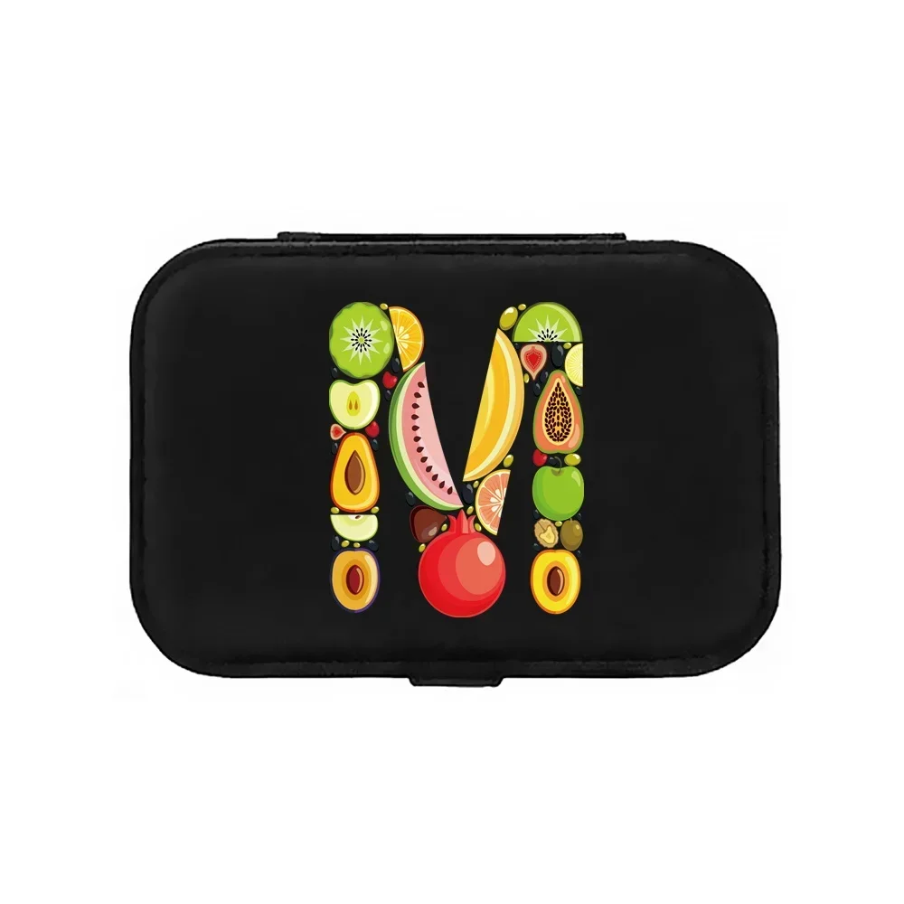 Earrings Storage Bag Jewelry Box  Ring Holder Desktop Drawer Necklace Holder PU Leather Jewel Letters Composed of Fruits 2023