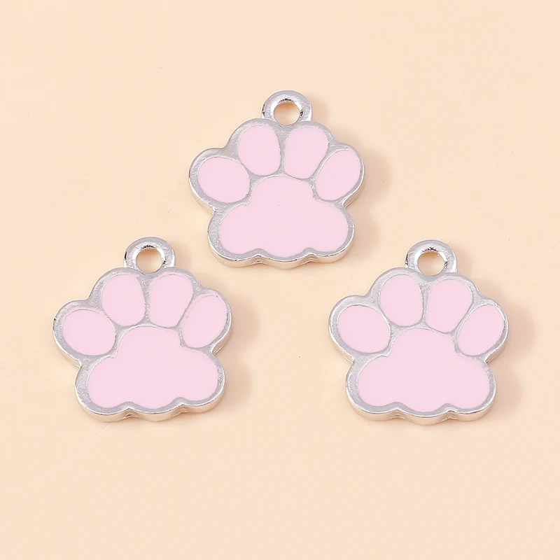20 Stück Cartoon-Tier-Hunde-Anhänger, Emaille-Pfotenabdruck-Charms für Schmuckherstellung, Ohrringe, Halsketten, Armbänder, DIY-Geschenke – Detail 7