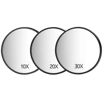 Miroir grossissant 10x /20x /30X, petit miroir grossissant avec ventouse, pour déplir les sourcils, élimine les points noirs et l'acn