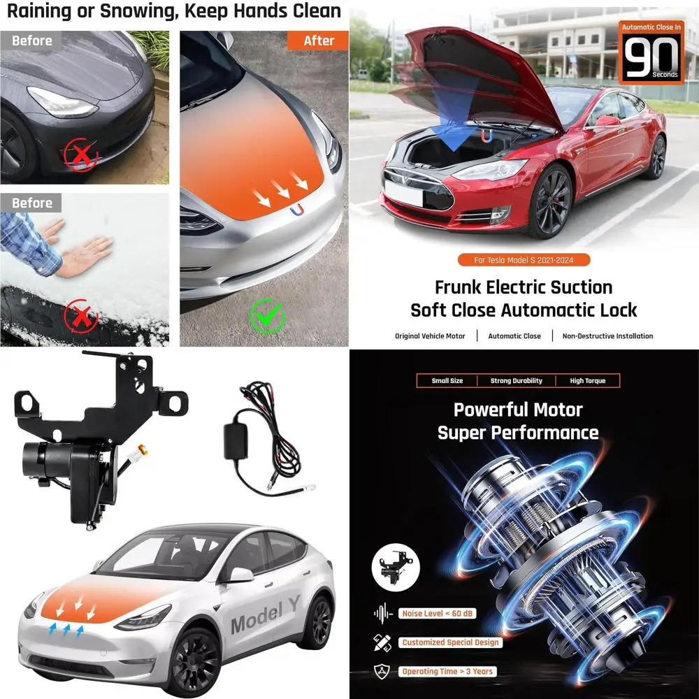 

Frunk Electric Suction Soft Closing for Tesla Model Y 2021-2024, Front Trunk Cover Automatic Lock Closer, Power Front Hood Cargo