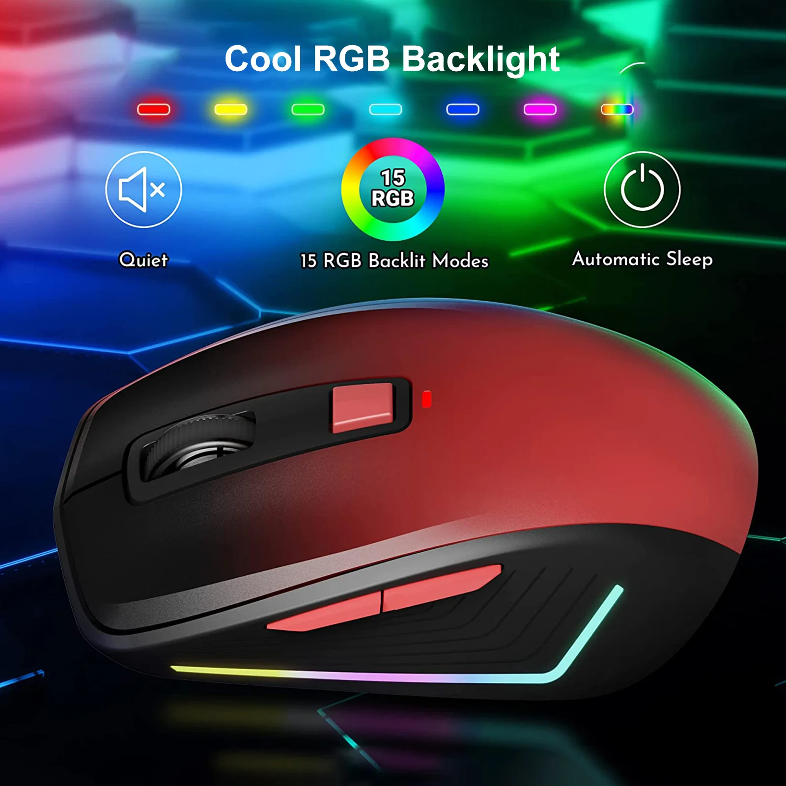 Wireless Mouse  with Silent Optical USB 2.4G/BT5.1 Computer Mouse Backlight Rechargeable High Precision TopQuality for Home Off