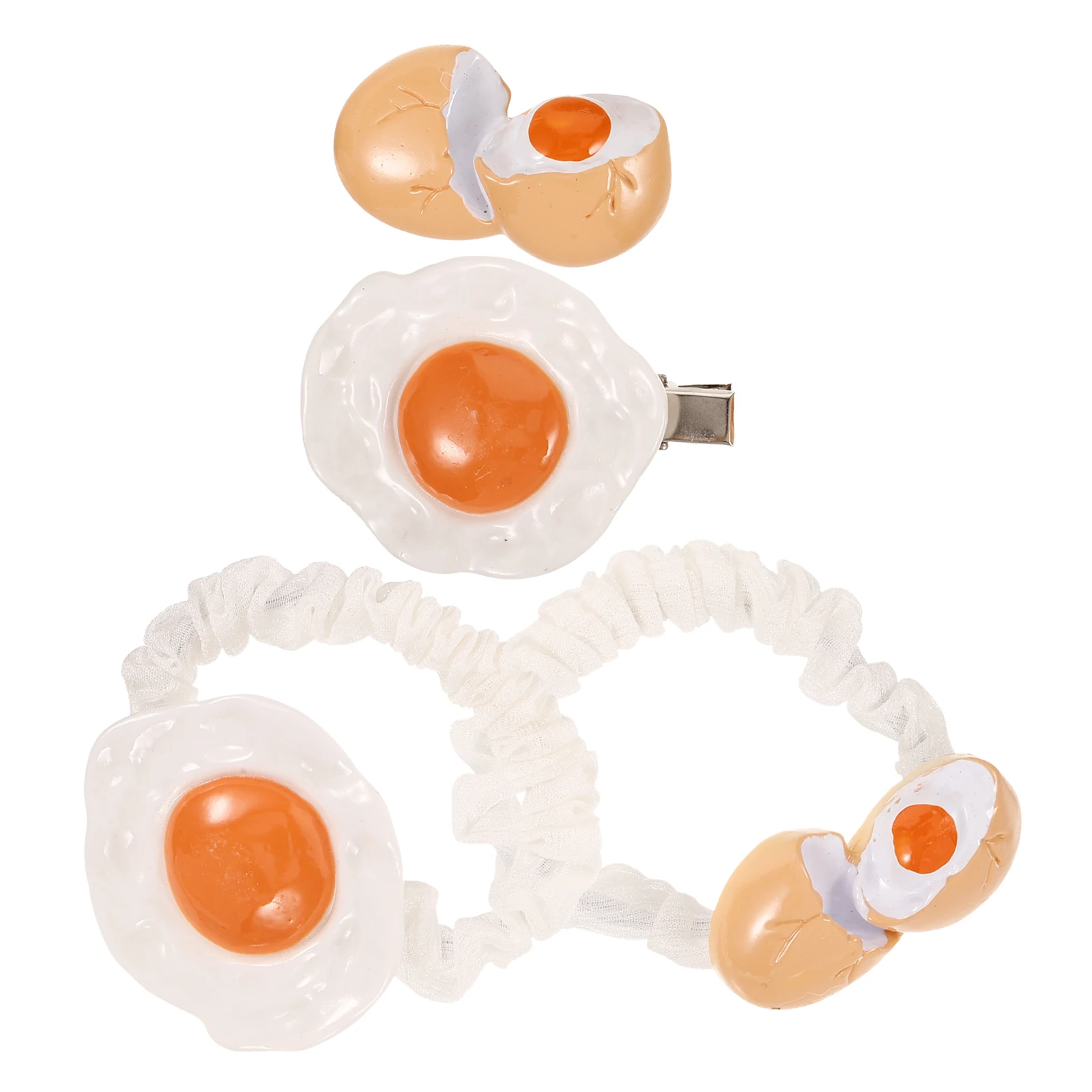 

1 set Poached Egg Hair Clips Lovely Simulation Food Accessories Women Cartoon Barrettes Hair Ties Styling Tools