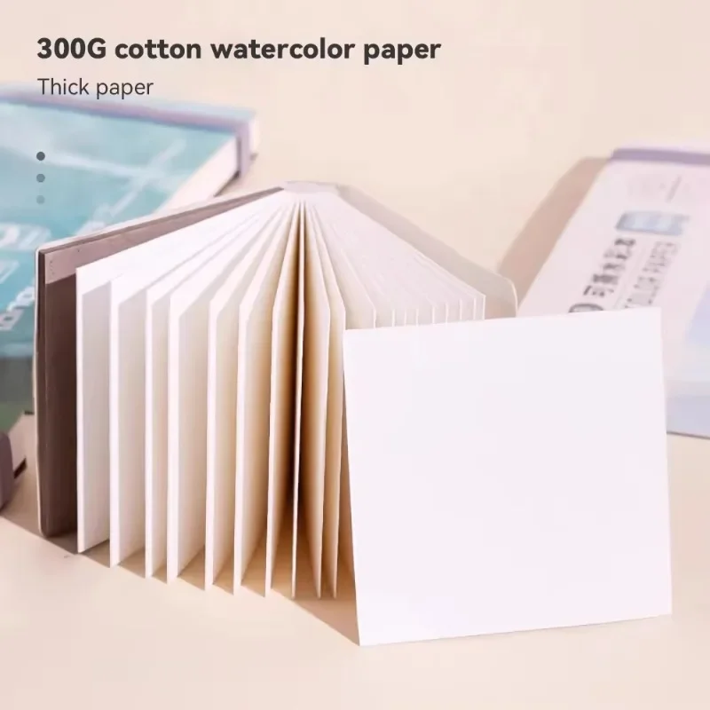 1/2/6pcs Square Cotton Watercolor Book Portable Blank Pocket Sketch Book Painting Handbook Mini Sketchbook Watercolour 300gsm