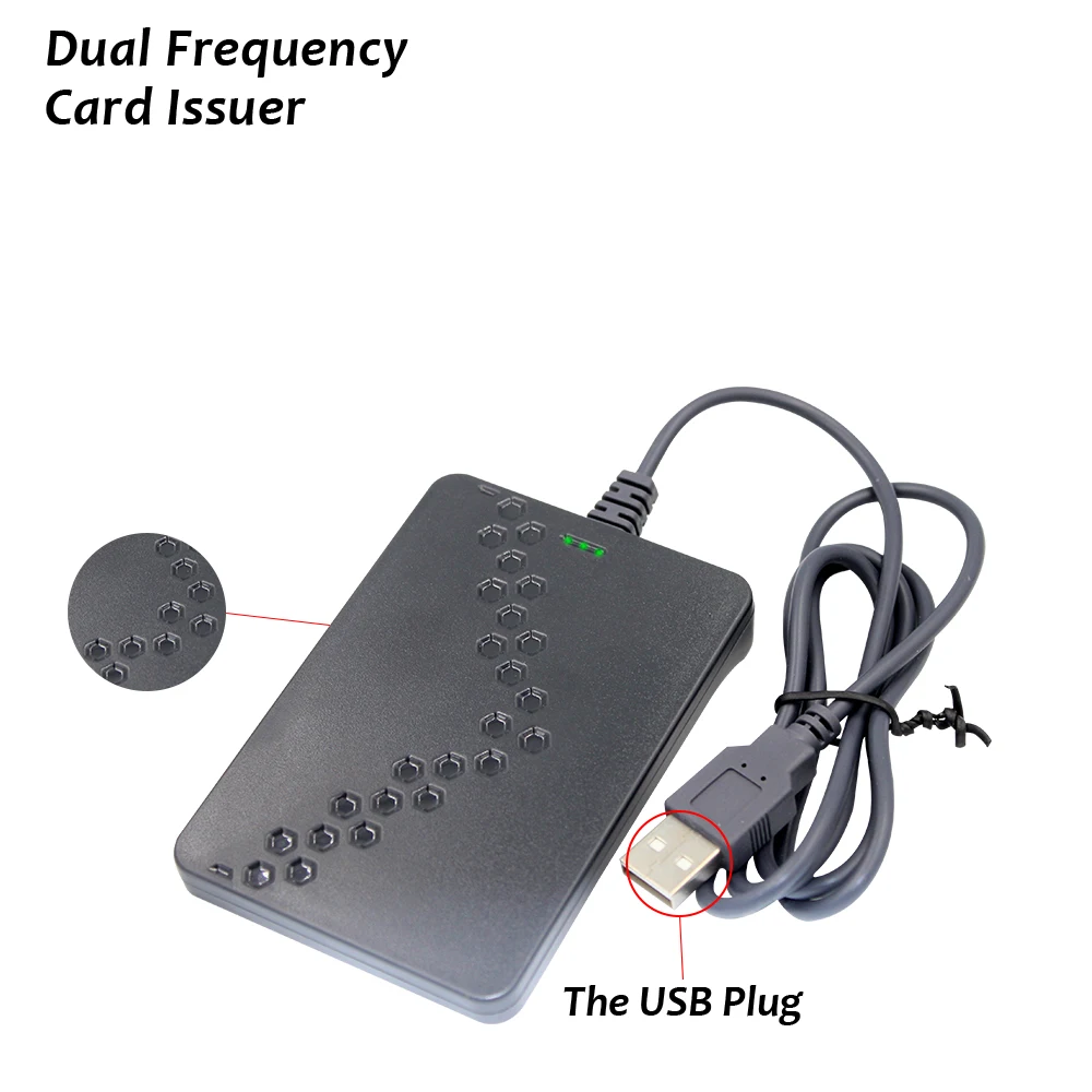 Usb Kaartlezer Gevoeligheid Smart Window Usb Proximity Reader Dual Frequency Rfid Lezer Poort Em4100 Tk4100 Em4305 Kaart