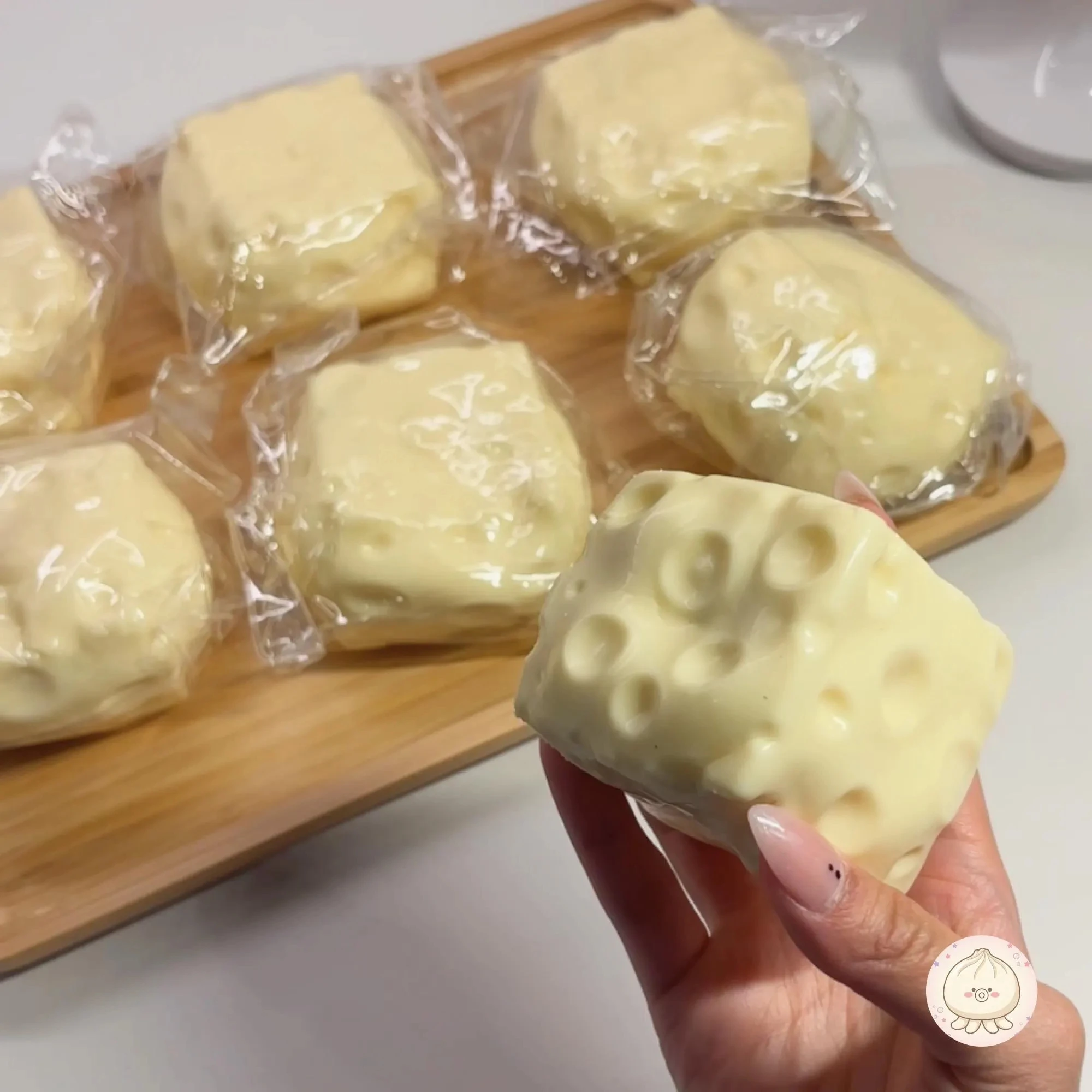 Vaseline Cheese Block Squishy Toy Super Sticky Finger Sucking Squeeze Fidget Toy Realistic Food Model Stress Relief Desktop