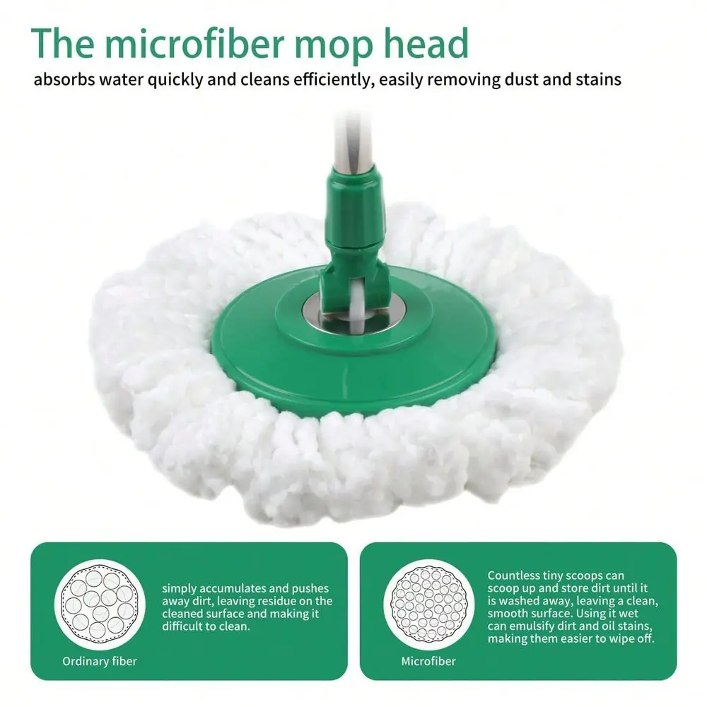 

Mop And Bucket With Wringer Set, 360 Mop And Bucket System With 3 Microfiber Mop Refills And 61 Extended Handle For Floor Clean