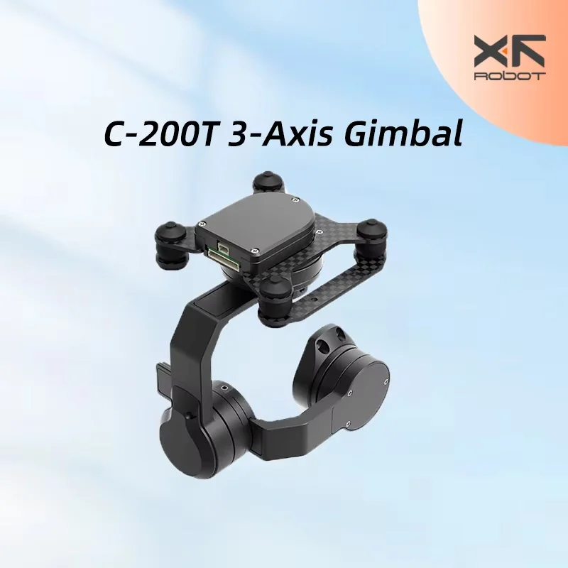 C-200T 3-Axis FPV Gimbal with 200g Payload High Torque Brushless Motor Orthogonal Mechanical Stabilization for Drone Camera Cont