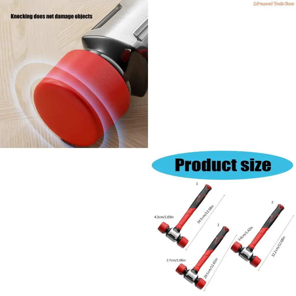 Ergonomic Rubber Mallets Hammer With Fiber Shock Absorbing Handle For DIY Home Improvement And Professional Woodworking W91B