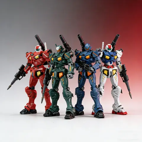 HG 1/144 RGM-79 Saya‘S Light-Type Guncannon GQ Red Green Blue Color Assembly Model Kit Action Figure Mecha Toy Desktop Ornament