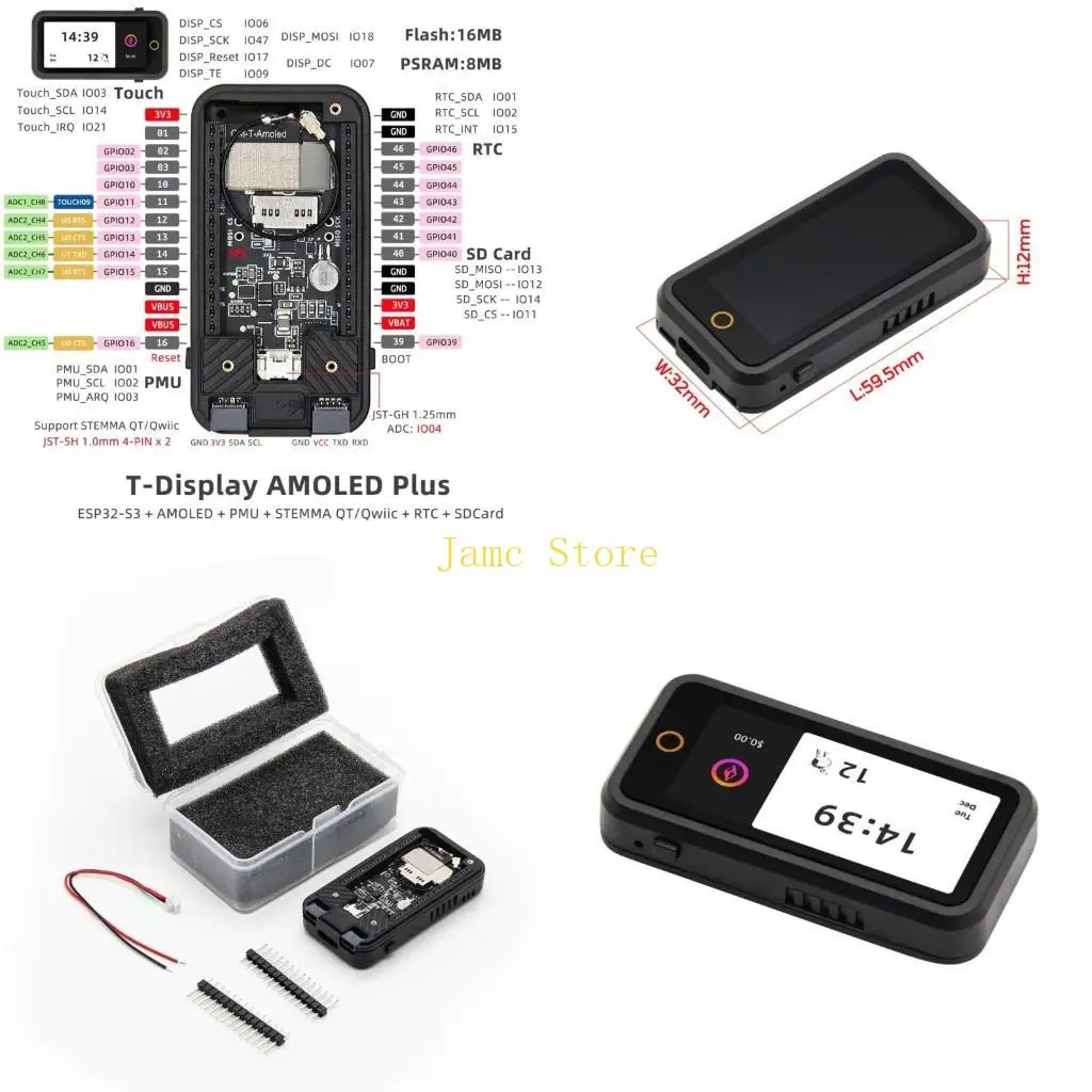 

LX0B T-дисплей S3R8 AMOLED Double Cored Microcontroller Soade 8MB PSRAM 16MB Flash Wi-Fi Bluetooth-совместимый модуль 5LE