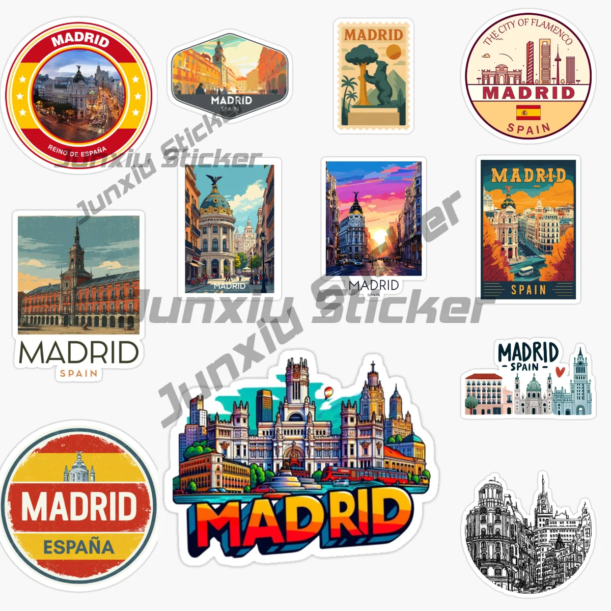 

SPAIN MADRID Stickers for Car Room Wall Bicycle Motorcycle Laptop Truck Table Off-road Decal Accessorie Decal