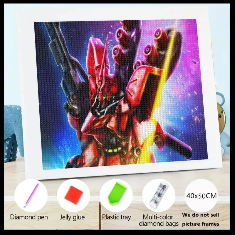 

1 шт. 5D DIY полный дрель набор для алмазной живописи, Epic Sci-Fi Mech Robot Warrior Crystal Rhinestone Art, яркий футуристический Gundam Sty
