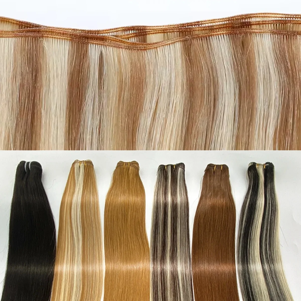 Extensiones de cabello liso para mujer, extensiones de cabello humano 100% virgen, cabello vietnamita Ombre, Remy, venta al por mayor