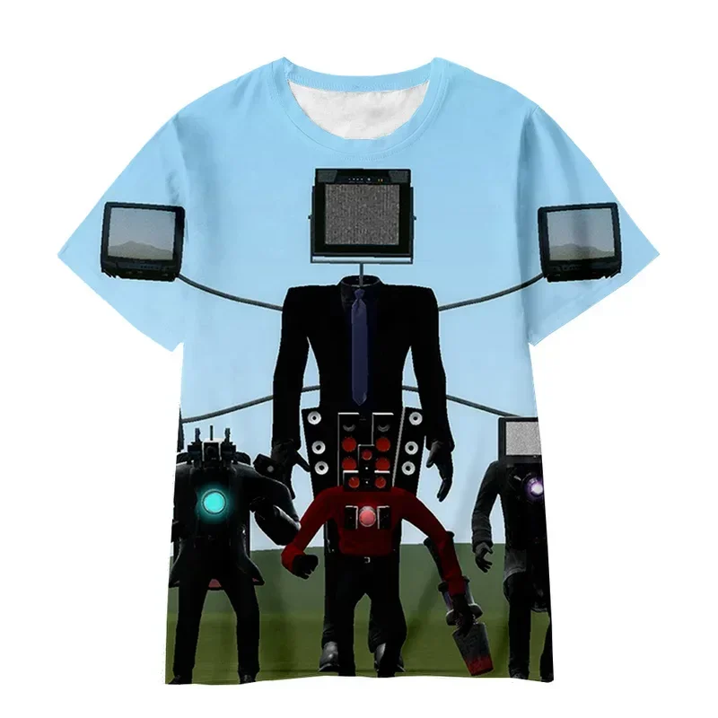 Skibidi simulatore di toilette T-shirt ragazzo ragazza vestiti bambino tee camicia per bambini cartone animato top bambini T-shirt manica corta ragazzi T-shirt