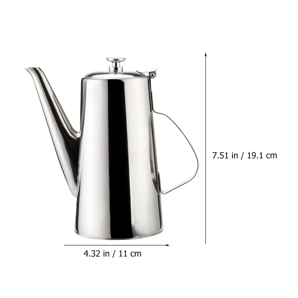 

1pcs Stainless Steel Cold Water Pitcher Household Oil Pot Restaurant Soup Kettle Strainer Kitchen Tea Pot Portable Coffee