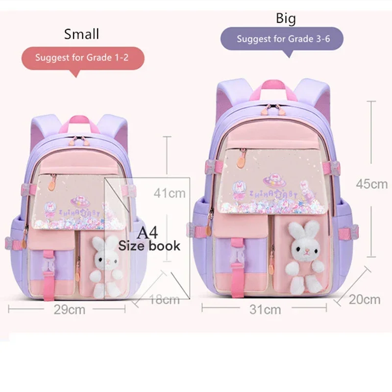 2024 New Girls Primary School Bag Cute Backpacks For Children Satchel Kawaii Book Bag Kids Fashion School Backpack