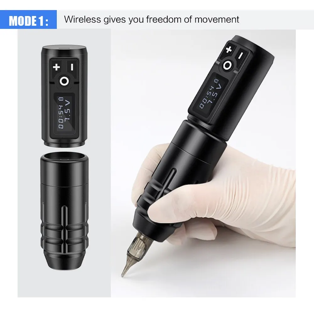 Portable Professional Tattoo Machine Pen Wireless Powerful Battery Coreless Motor Tattoo Rotary Machine For Body Art Tattoos