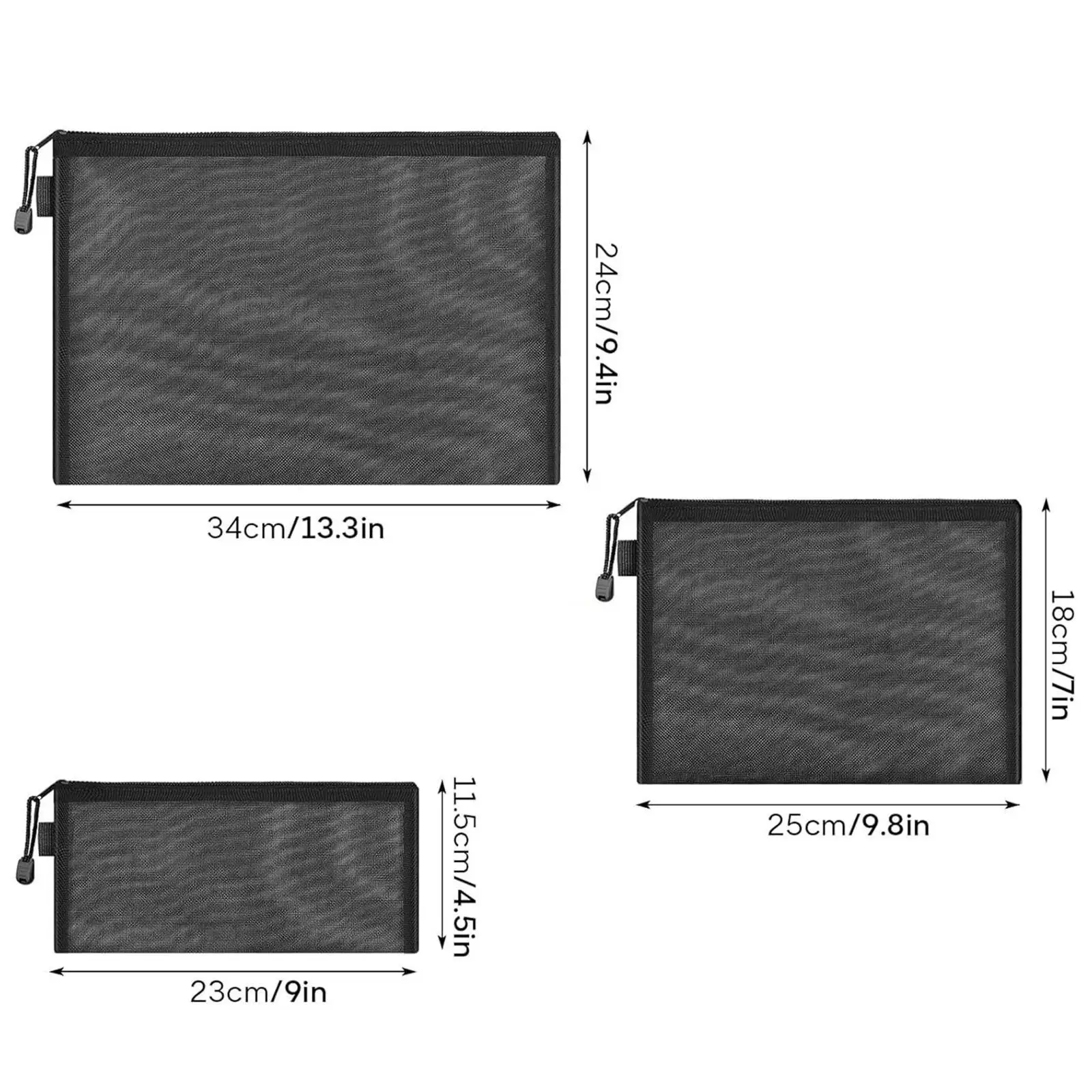 15 قطعة من أكياس الحقيبة الشبكية ذات السحاب، حقيبة تنظيم المحفظة خفيفة الوزن ومتعددة الأغراض #5