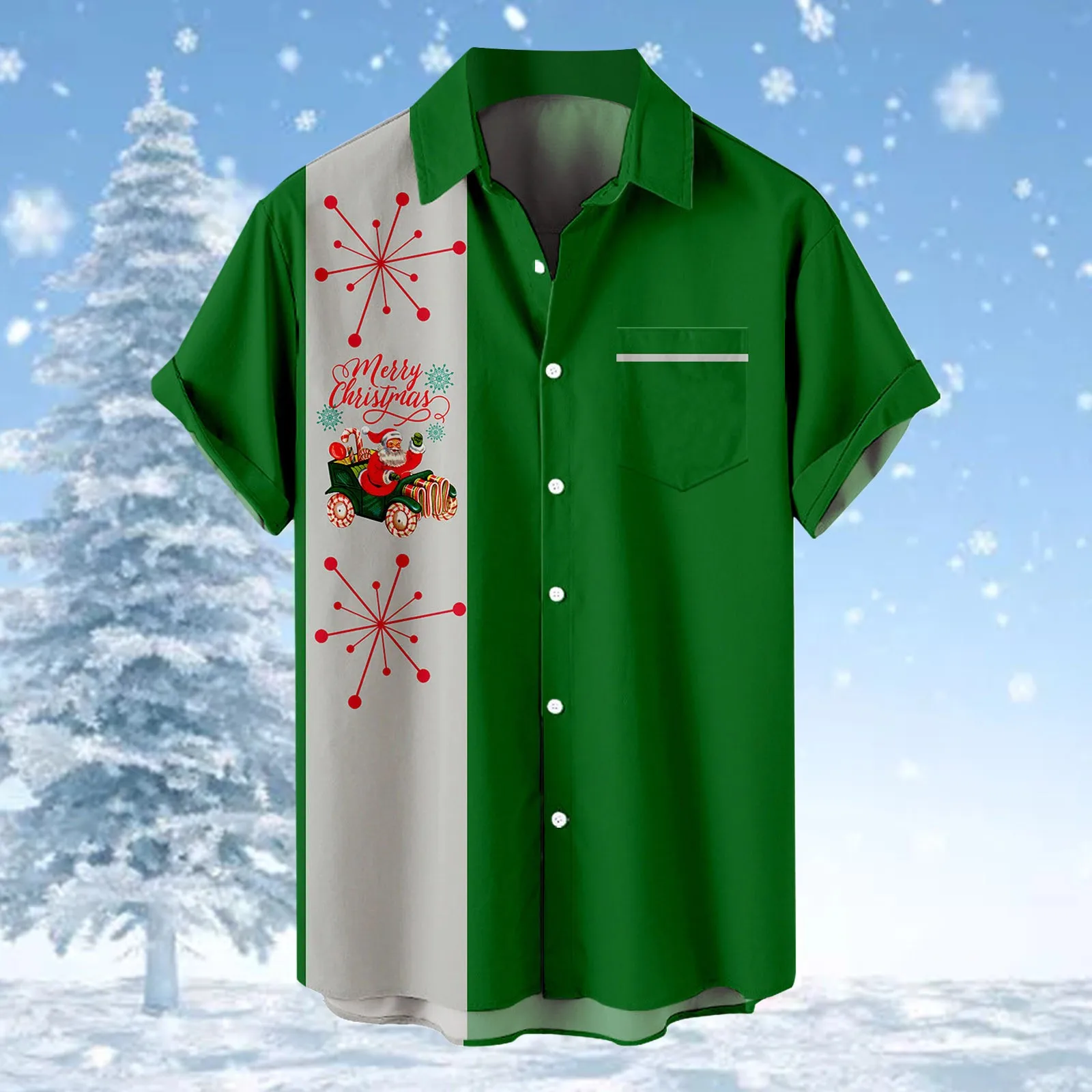 Mens Pajama Romper Mens Christmas Santa Gift 3d Digital Printing Button Lapel Short Sleeve Shirt T Shirt Top Blouse Plus T Shirt