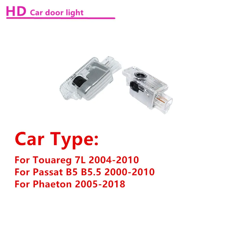Car Accessories For VW Passat B5 B5.5 2000- 2010 2009 2008 2007 Touareg 7L Phaeton Led Emblem Lamps Car Door Welcome Lights