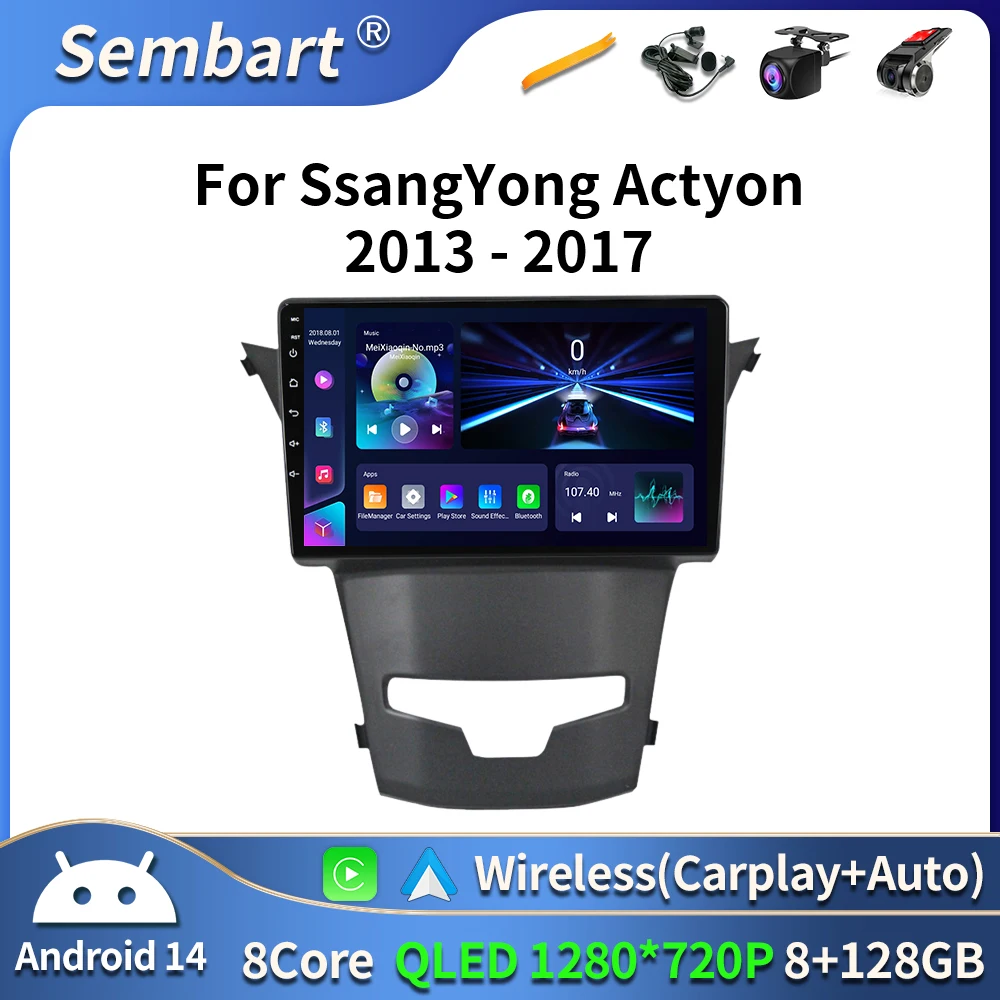 

Android14 For SsangYong Korando 3 Actyon 2 2013 - 2017 Car Radio Stereo Wireless Carplay Multimedia Player GPS QLED Touch Screen