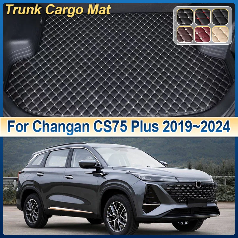 

Leather Car Trunk Mat For Changan CS75 Plus 2019~2024 Cargo Boot Mats Storage Cushion Carpet Pad Auto Interior Auto Accessories