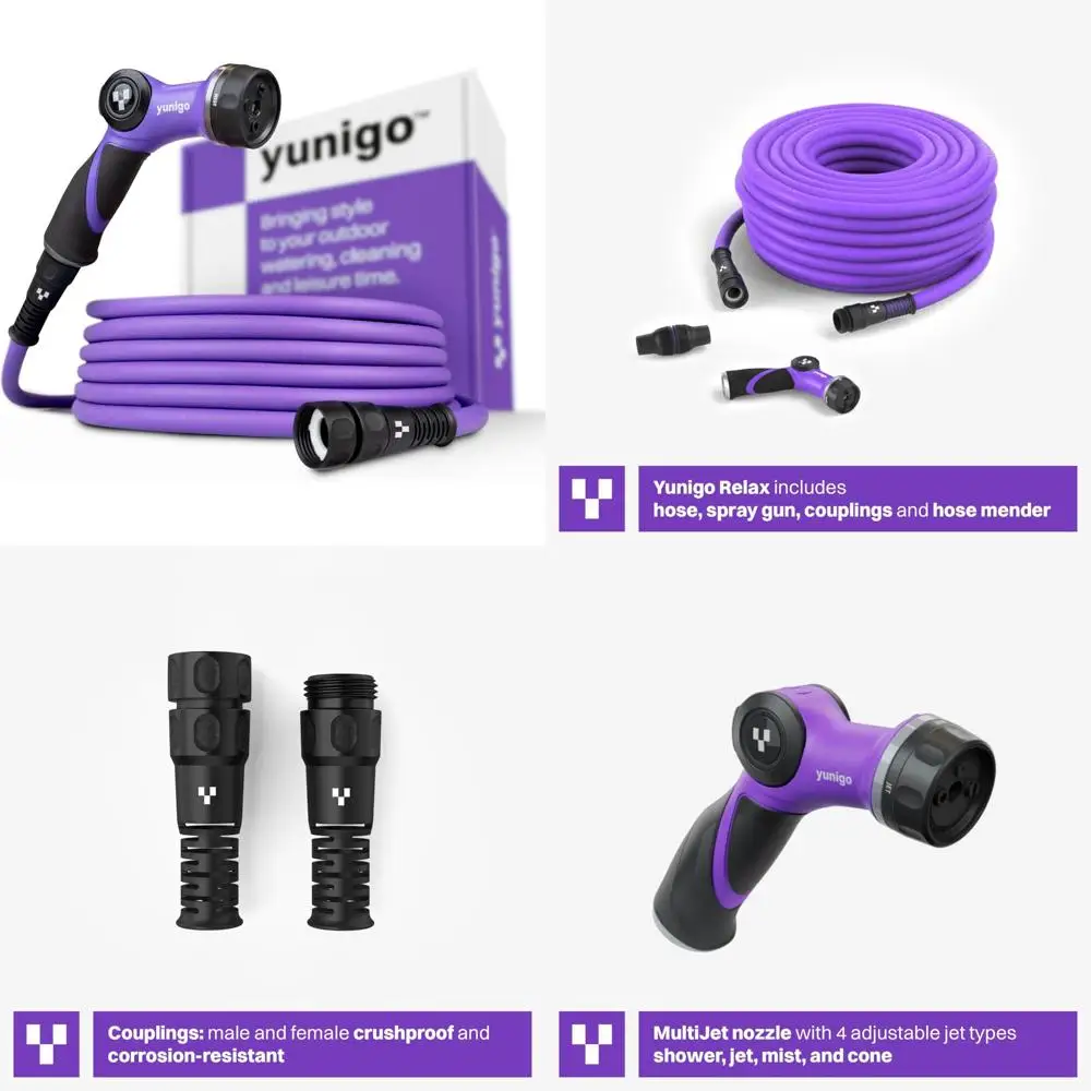 

Расширяемый садовый шланг длиной 100 футов — легкие муфты из анодированного алюминия, распылительная насадка, идеально подходит для стильного полива