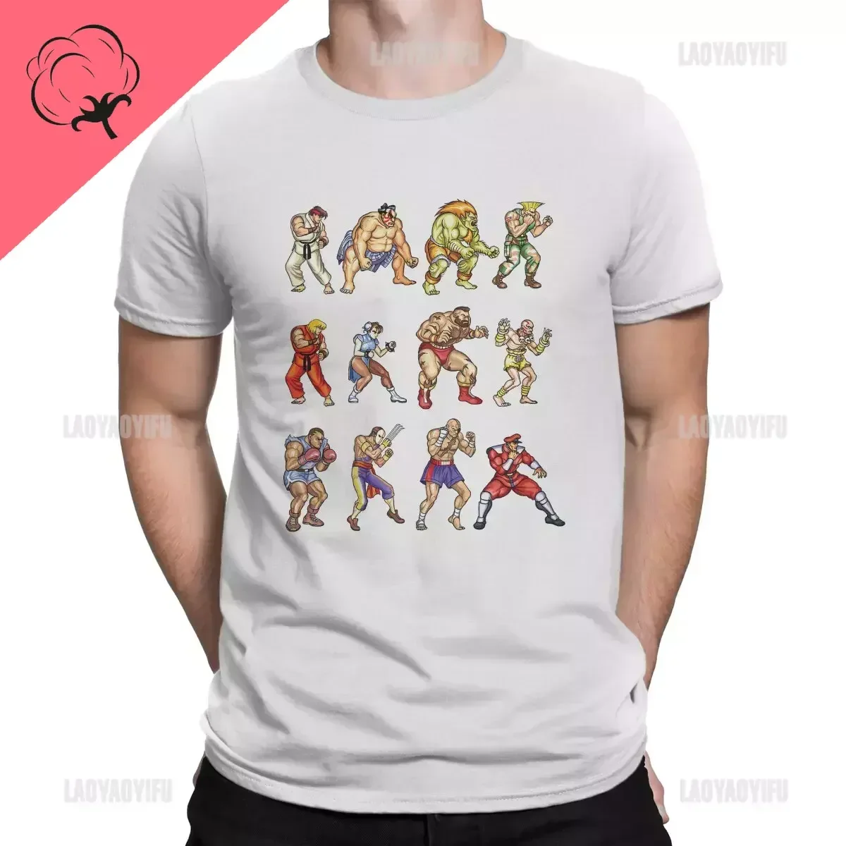 Men Warrior T Shirt Street Fighters Pattern Printed Clothes Women Male Hipster Short Sleeve O-Neck Tees Shirt Adult T-Shirt Tops