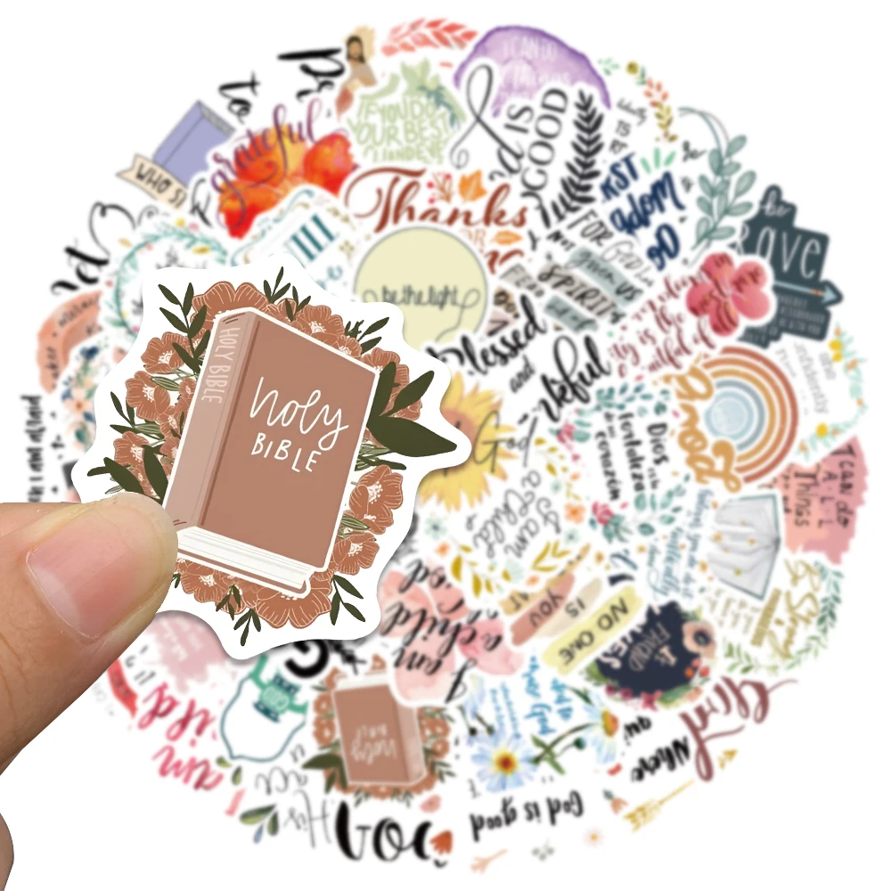 52pcs Classic Jesus Phrases Sticker Aesthetic Creative Graffiti Decal For Phone Laptop Guitar Skateboard Magazine Decal Sticker