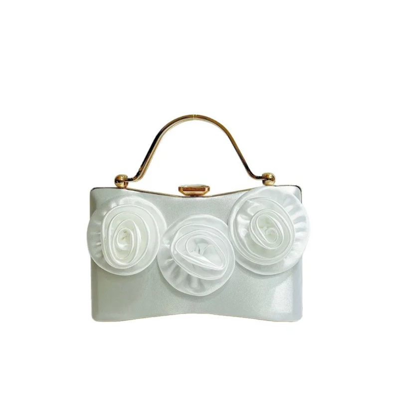 

New diamond-embellished handheld banquet bag, silk clutch bag, stylish party evening bag