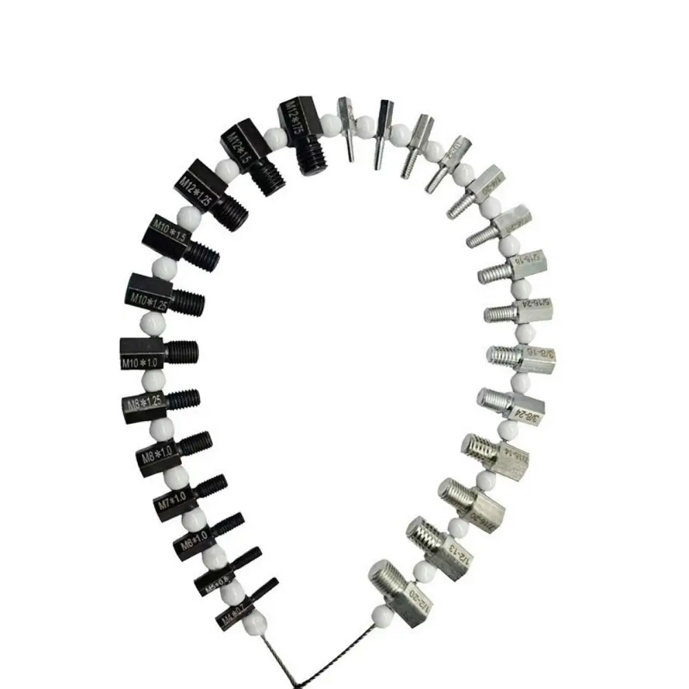 26Pcs Nut and Bolt Thread Checker Set Inch and Metric Size Universal Thread Checker Lightweight Precise Thread Measuring Tools