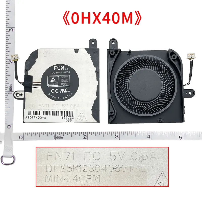 

GZEELE New Laptop Cpu Cooling Fan For DELL Latitude 5420 0HX40M