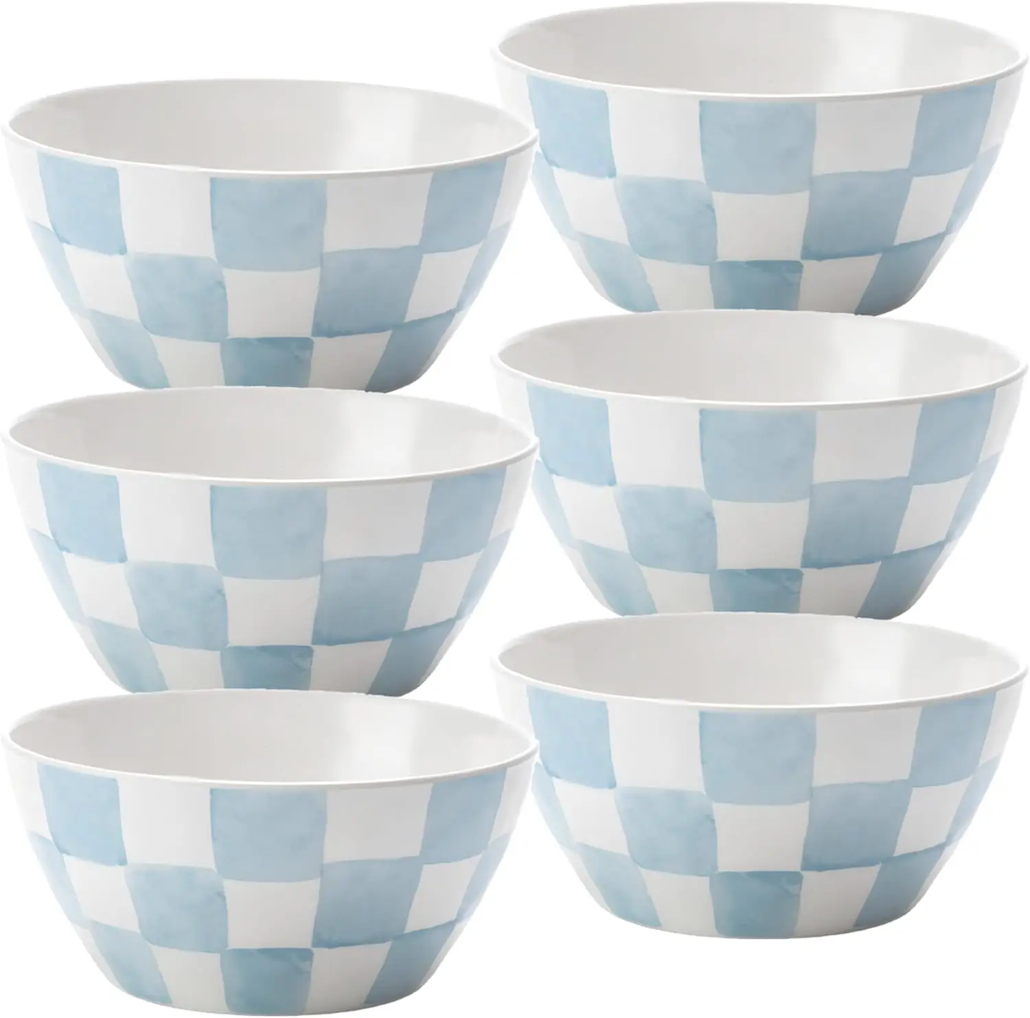 

Melamine Cereal Bowl, Salad Bowls Soup Bowls, Shatter Resistant, 6 inch, set of 6 Blue
