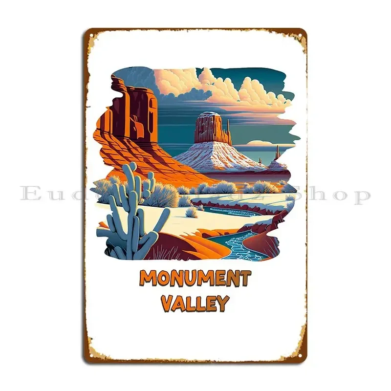 Monument Valley Metal Plaque Wall Decor Wall Cave Wall Cave Designing Designing Tin Sign Poster