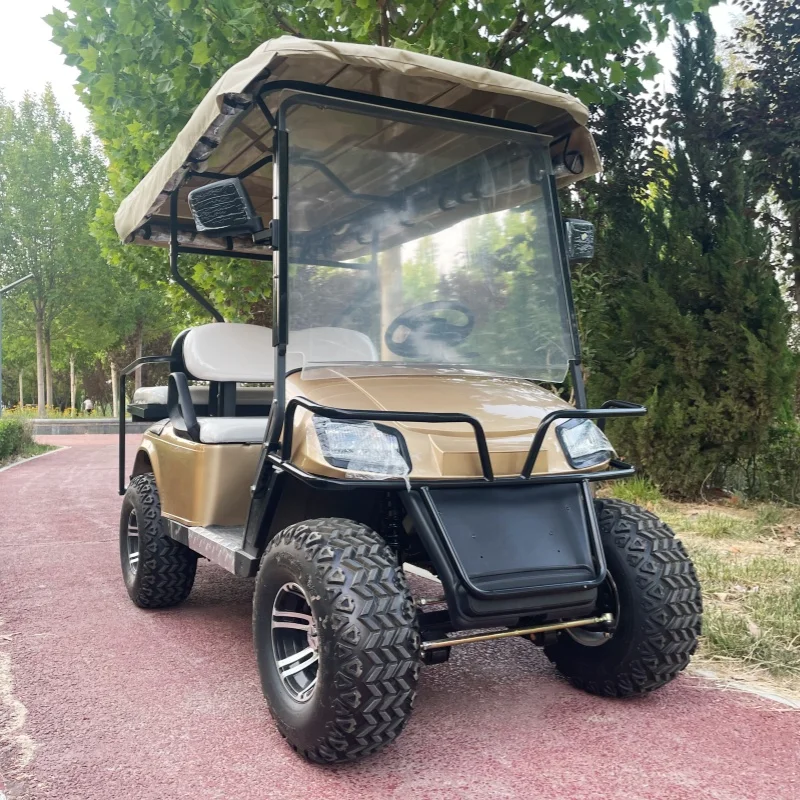 2026 All Terrain Golf Cart,60V 72V Lithium Battery 4kw 5kw 7.5 KW AC Motor Electric Golf Cart 12 Inch Tires Rain Cover Bumper