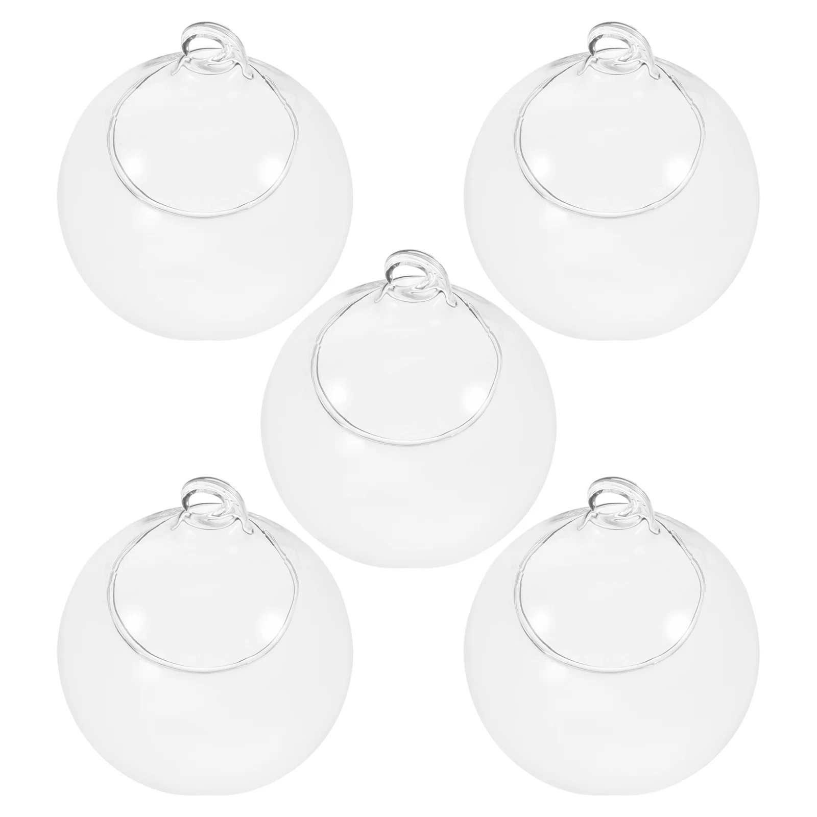 

5pcs Glass Ball Hanging Wedding Ceremony Scene Beautiful Glass Ball Hanging (with 9 Meters Rope, 8cm Flat Bottom)