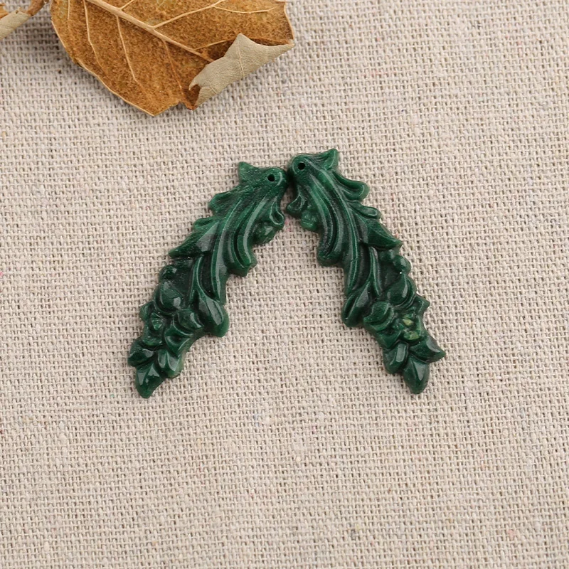 B&F Chrysoprase Earring Beads, Handmade Natural stones beads, Polished Stones for jewelry Making Supplies