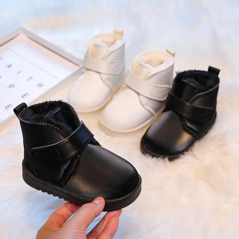 

2024 Winter New Children's Fleece Snow Boots For Boys And Girls Warm Cotton Shoes Short Boots Kids Snow Boots