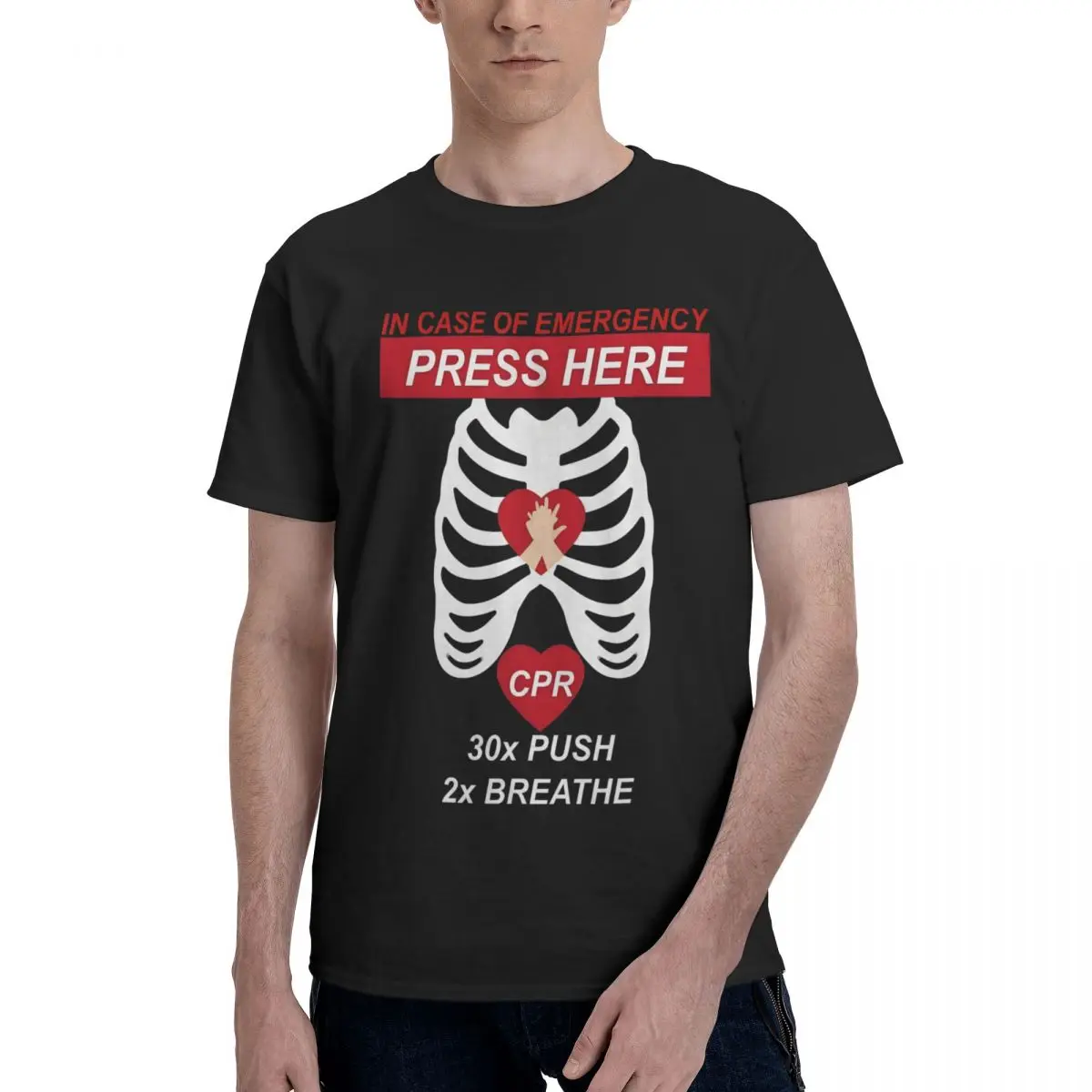 CPR Guide Poster Motion T-shirts Activity competition Title Novelty High grade USA Size