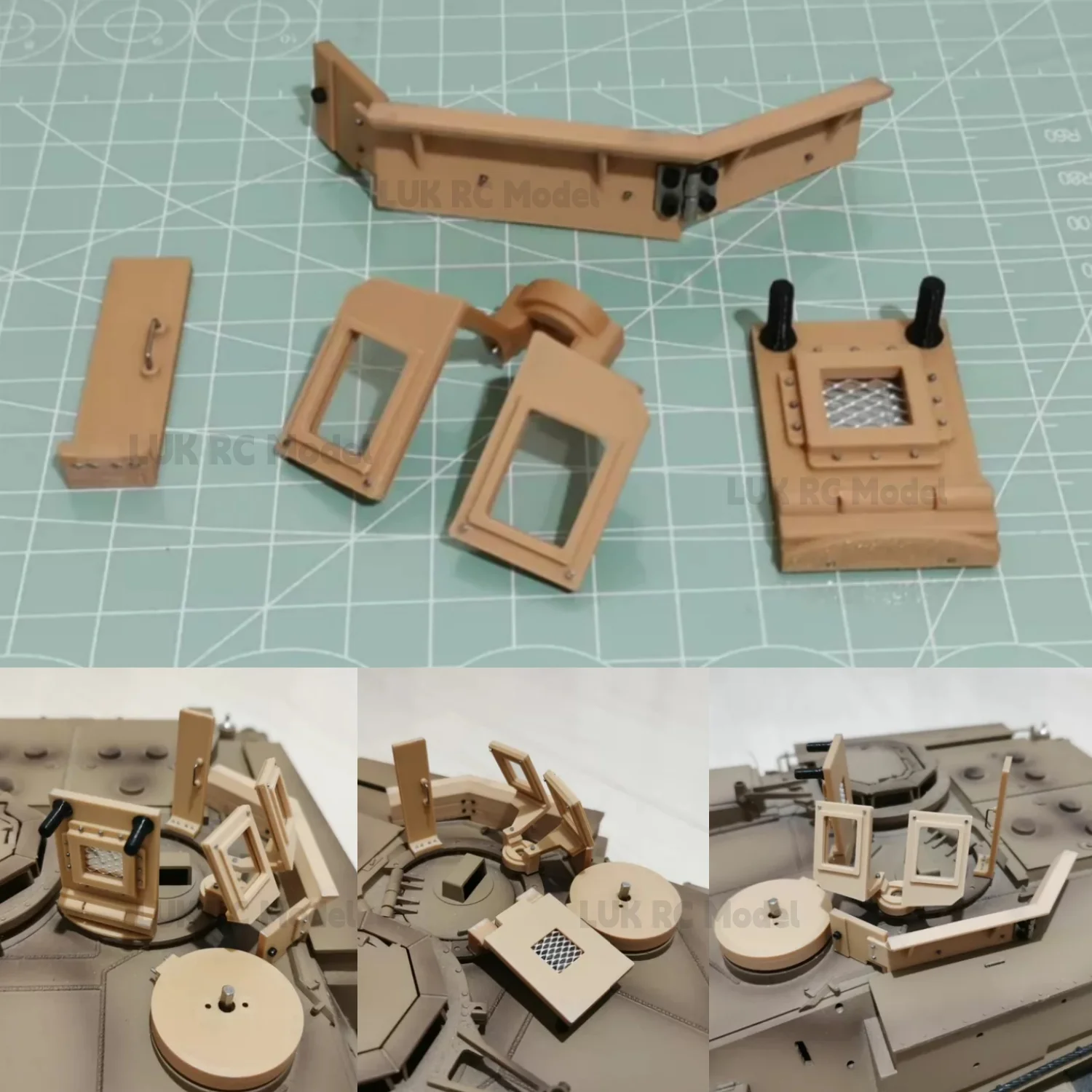 Machine Gunner's Window US Army 1/16 M1A2 Model Tank Accessories for HL 3918 RC Tank Simulation DIY Toy Boys Decorative Modified