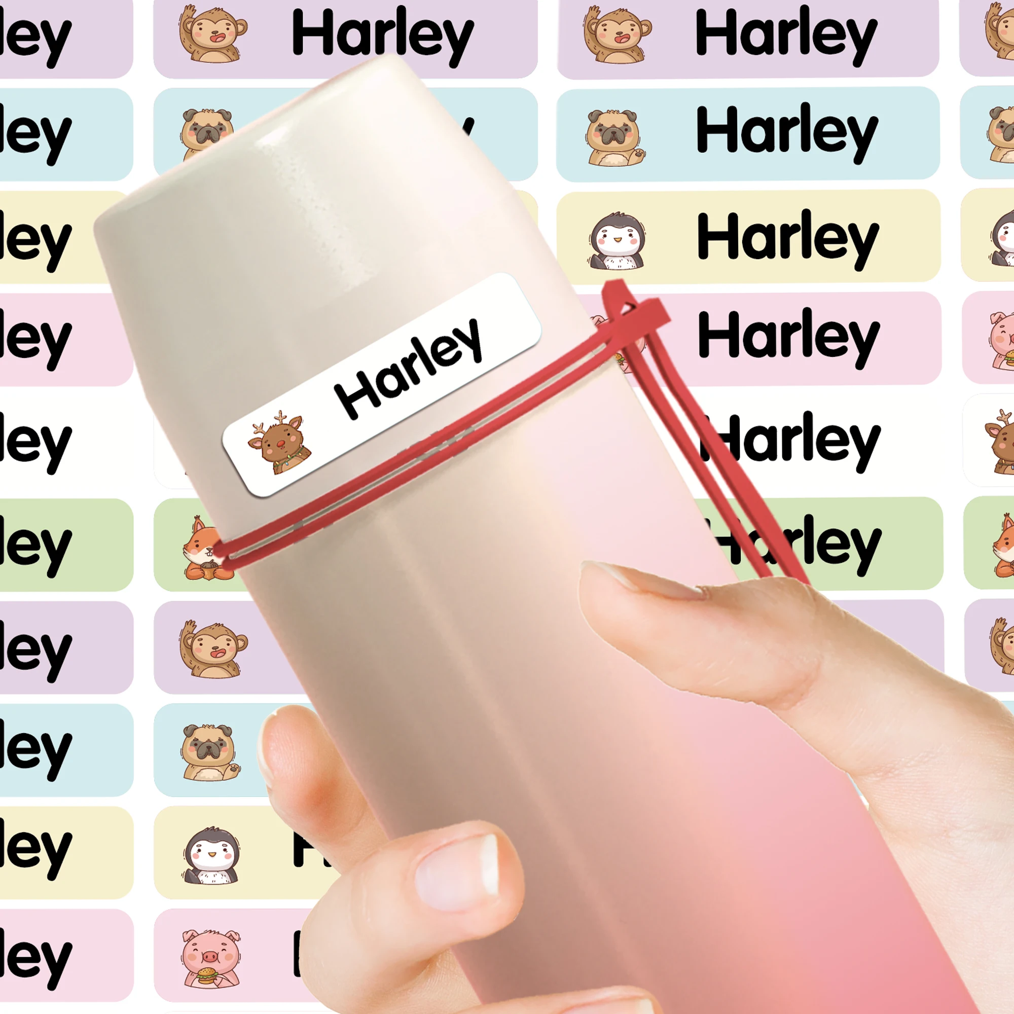 Personalized Name Tags Waterproof Stickers Animal Stylish Trendy Stickers For Organizing Water Bottles Luggage And Household