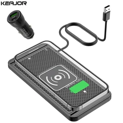 Car Wireless Charger for Samsung Galaxy S24 S23 S22 Induction Fast Car Charging Pad for iPhone Xiaomi Mobile Phone Car Charger