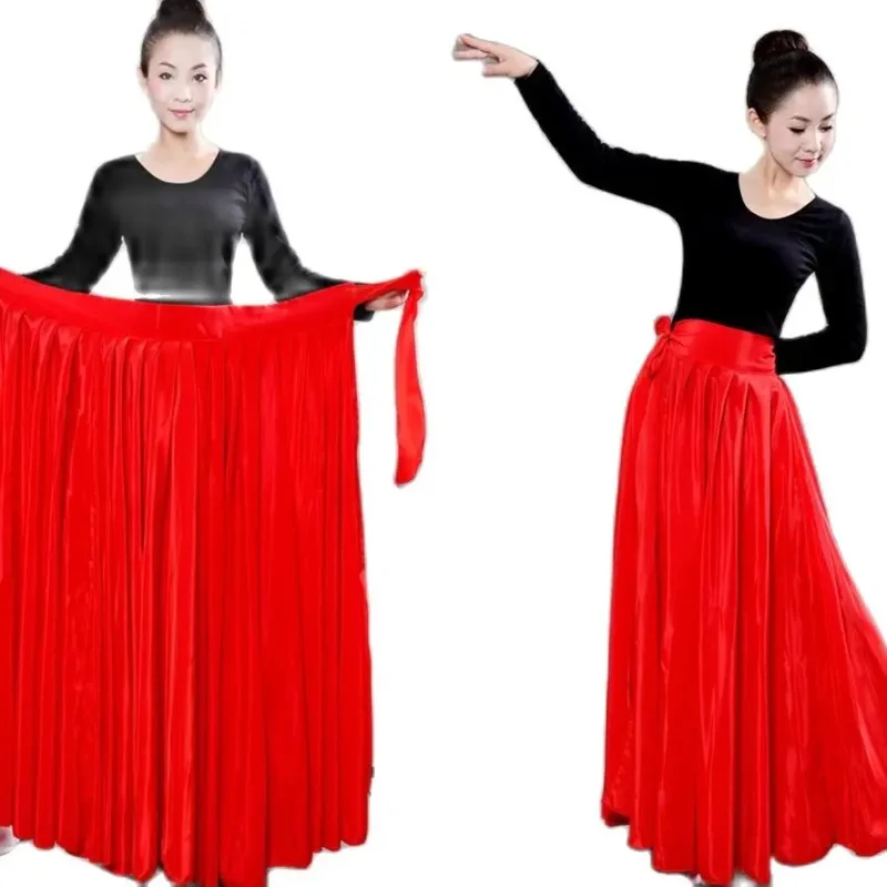 Tibetan Dance Large Skirt Practice Skirt Mongolian Xinjiang Dance Gypsy Dress Manton Flamenco Español OI1589